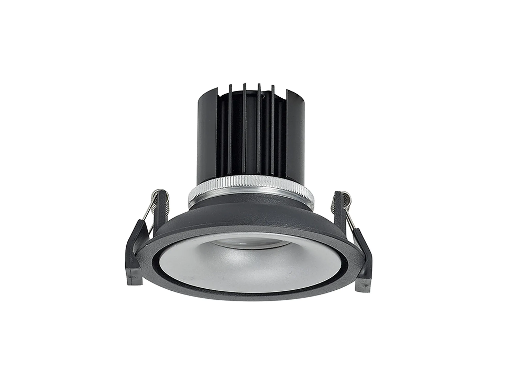 Bolor 9 Tridonic Powered 9W 3000K 840lm 36° CRI>90 LED Engine Black/Silver Fixed Recessed Spotlight, IP20